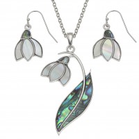 Snowdrop Flower Pendant / Earring Set