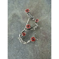 Small Red Poppy Barbed Wire Brooch Small Red Poppy Barbed Wire Brooch