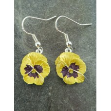 Yellow Pansy Hook Earrings Yellow Pansy Hook Earrings