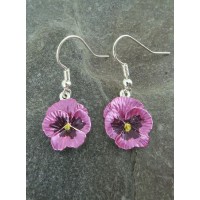 Pink Pansy Hook Earring Pink Pansy Hook Earring