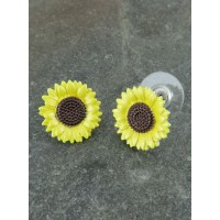 Yellow/Brown Sunflower Stud Earrings Yellow/Brown Sunflower Stud Earrings