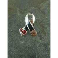 Red Poppy Ribbon Lapel Pin Red Poppy Ribbon Lapel Pin