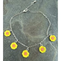 Yellow/Orange Sunflower Charm Bracelet Yellow/Orange Sunflower Charm Bracelet