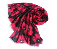 Black/Red Poppy Scarf